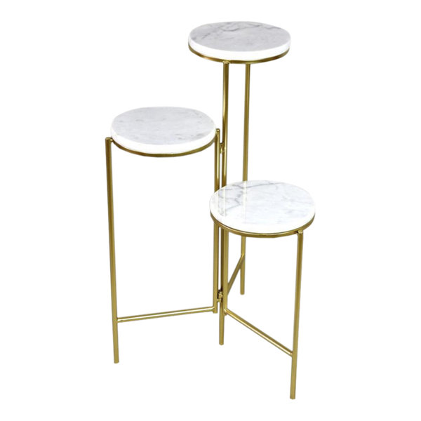 Canora Grey Amond Round MultiTiered Marble Plant Stand Wayfair.co.uk